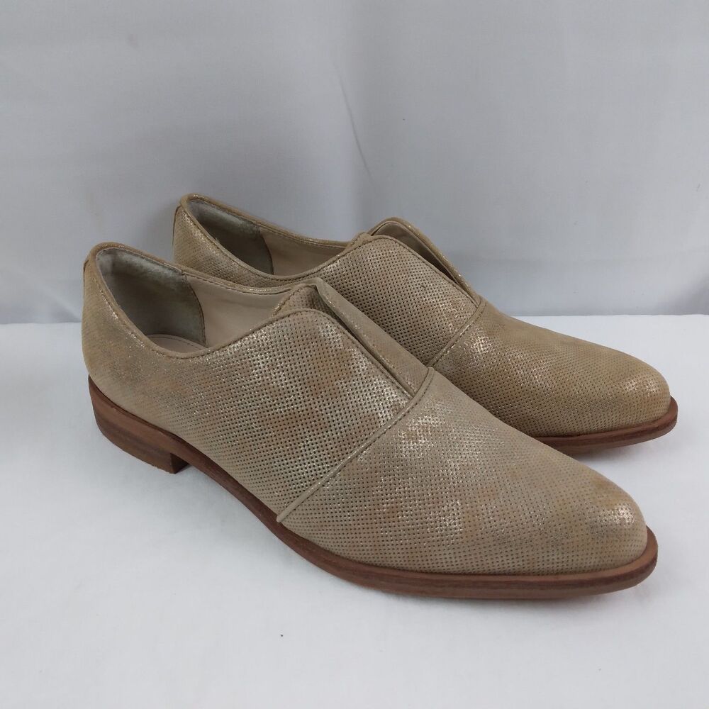 ISOLA Loafers Flats Gold Metallic Pointed Toe Slip On Shoe Women's 6.5